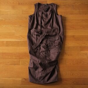 Rundholz Dip Utility Dress Womens Brown Sleeveless Pocket Lagenlook Oversized